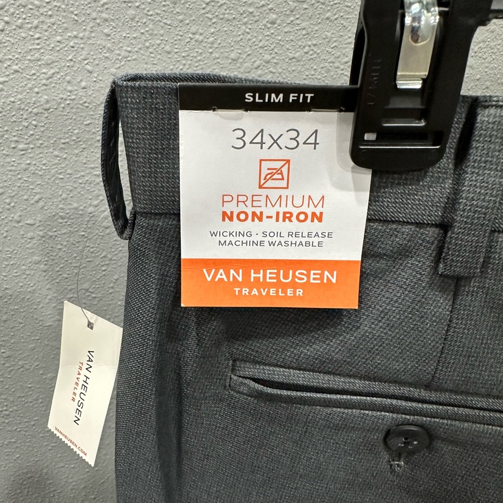 Van Heusen Traveler Premium Non-Iron Slim Fit Dress Pants 34x34